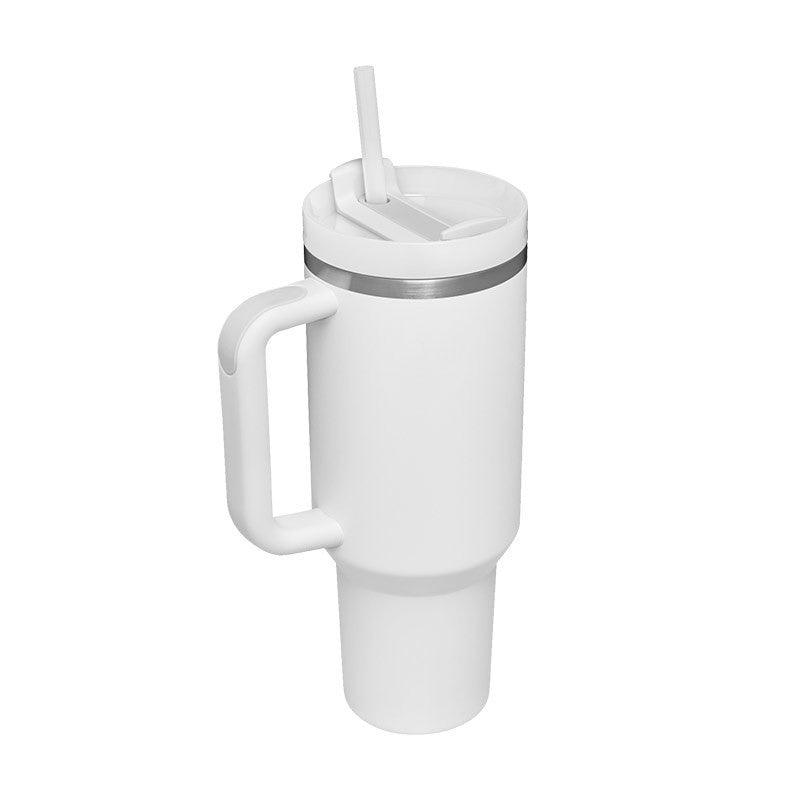 40 Oz Tumbler With Handle Straw Insulated, Stainless Steel Spill Proof Vacuum Coffee Cup Tumbler With Lid Tapered Mug Gifts For Valentine Lover Suitable For Car Gym Office Travel - Crafted Home