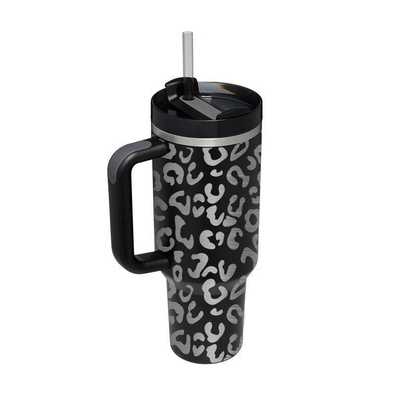 40 Oz Tumbler With Handle Straw Insulated, Stainless Steel Spill Proof Vacuum Coffee Cup Tumbler With Lid Tapered Mug Gifts For Valentine Lover Suitable For Car Gym Office Travel - Crafted Home