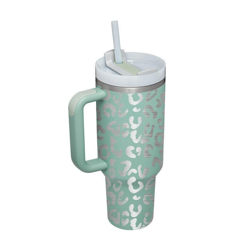 40 Oz Tumbler With Handle Straw Insulated, Stainless Steel Spill Proof Vacuum Coffee Cup Tumbler With Lid Tapered Mug Gifts For Valentine Lover Suitable For Car Gym Office Travel - Crafted Home