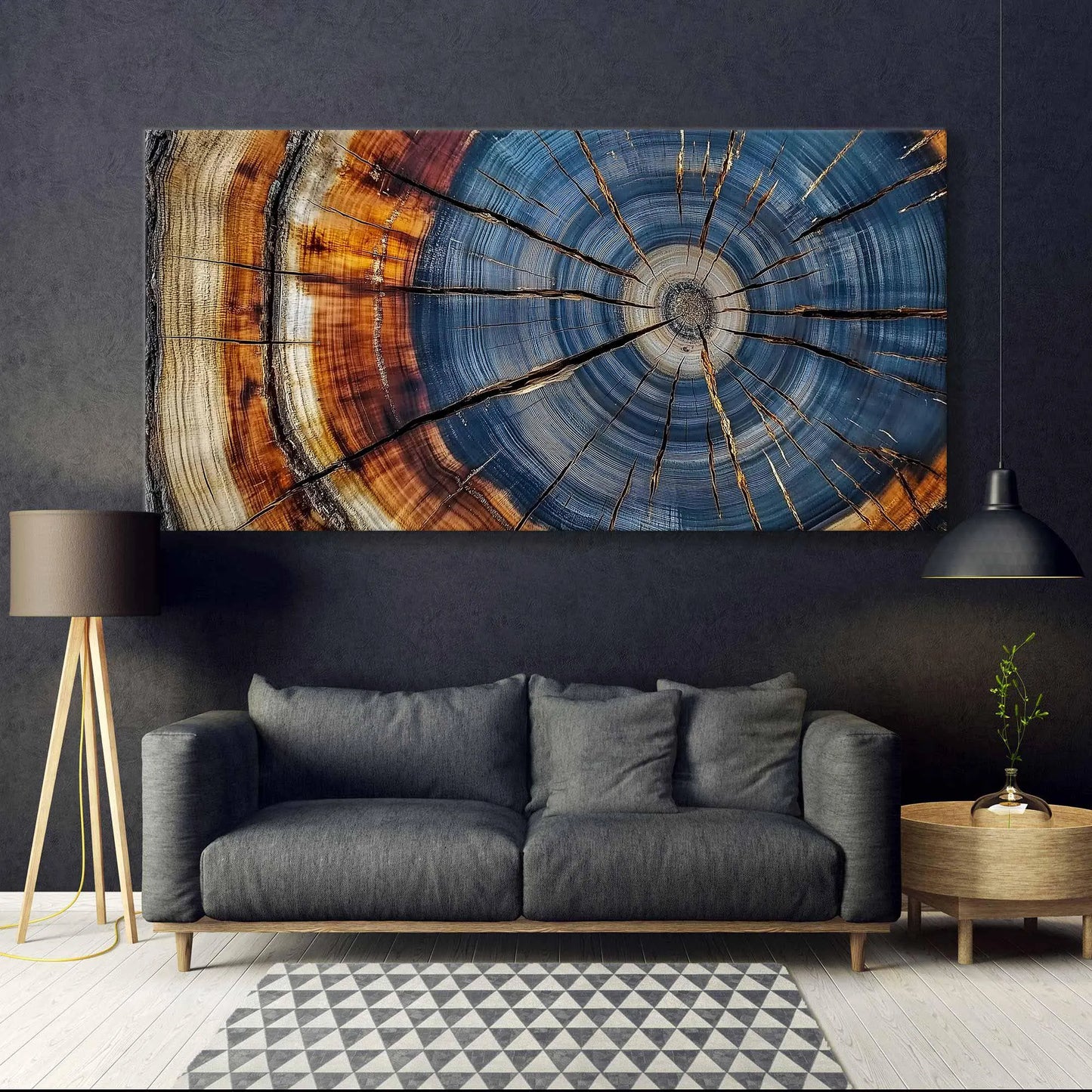 Colorful Tree Rings Elegant Natural Canvas Wall Art