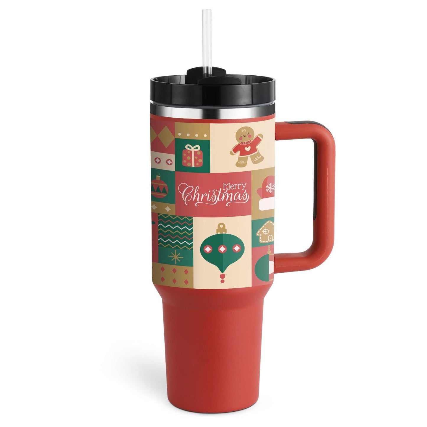 40 Oz Tumbler With Handle Straw Insulated, Stainless Steel Spill Proof Vacuum Coffee Cup Tumbler With Lid Tapered Mug Gifts For Valentine Lover Suitable For Car Gym Office Travel - Crafted Home