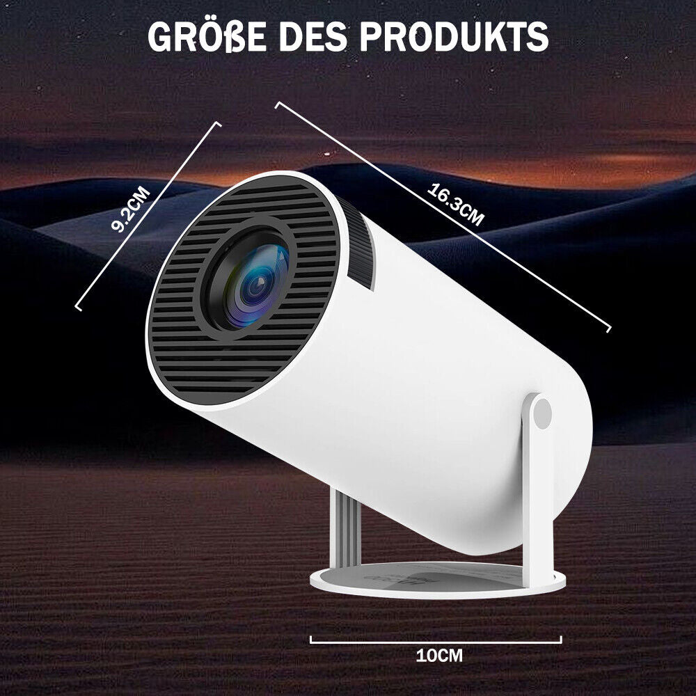 Smart Mini Beamer 270° LED Projector – 4K UHD, WiFi, Android, Bluetooth, 5G