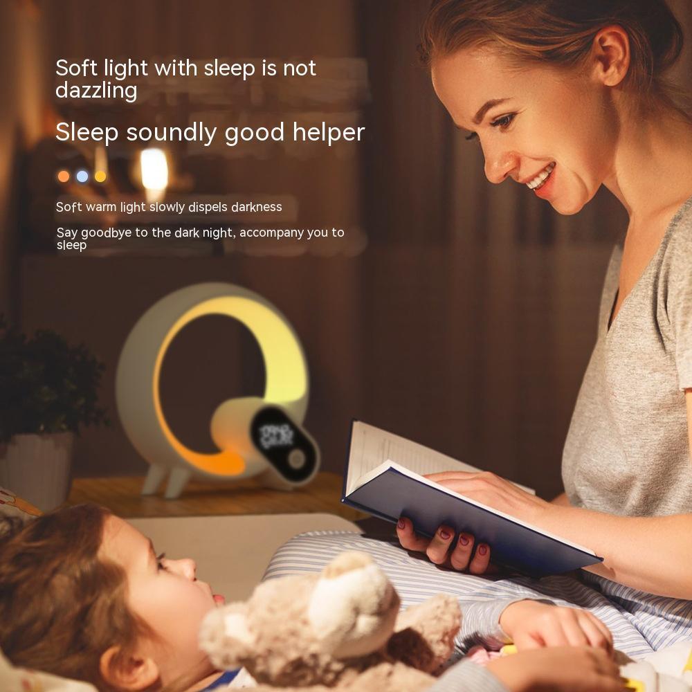 light analog sunrise digital display alarm clock bluetooth