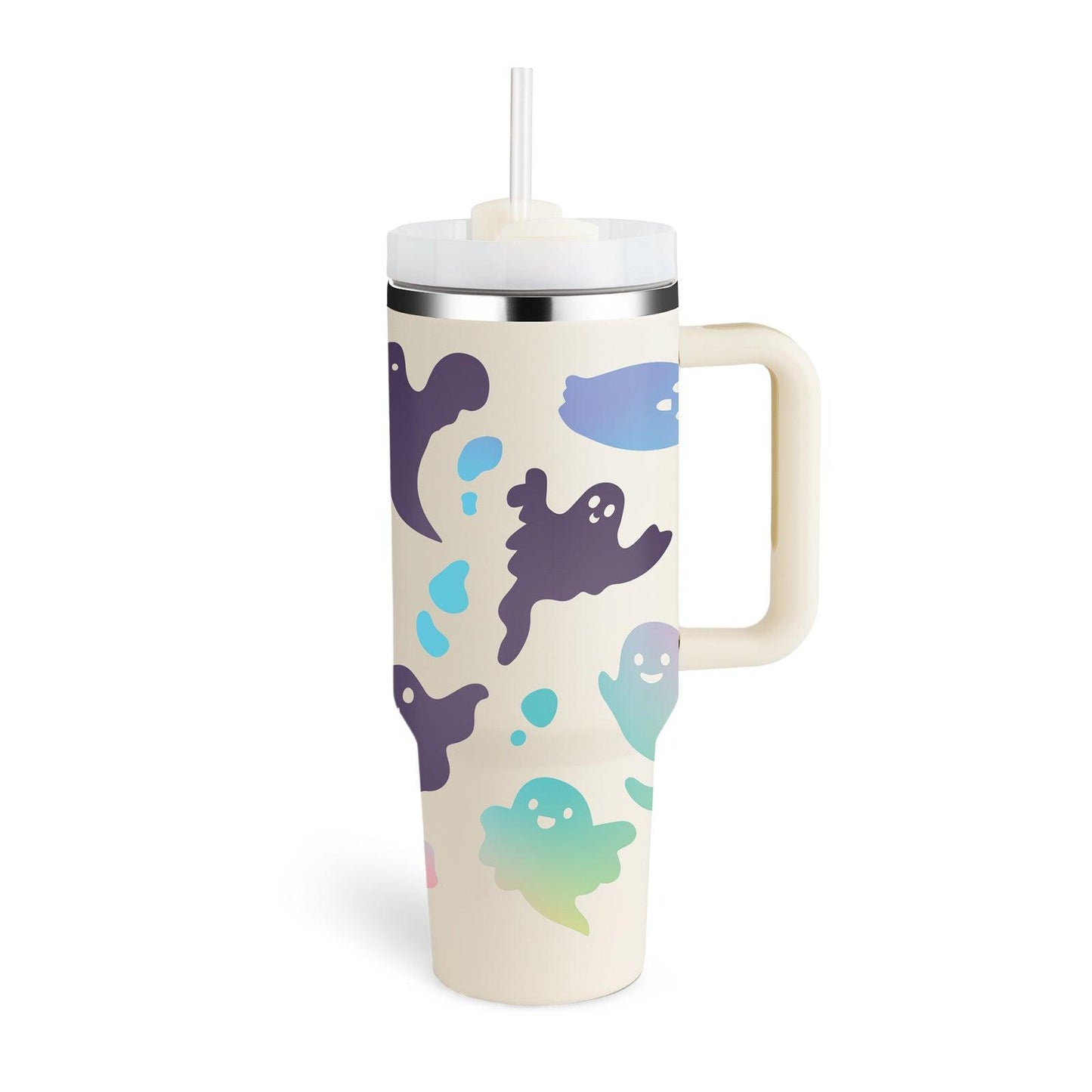 40 Oz Tumbler With Handle Straw Insulated, Stainless Steel Spill Proof Vacuum Coffee Cup Tumbler With Lid Tapered Mug Gifts For Valentine Lover Suitable For Car Gym Office Travel - Crafted Home