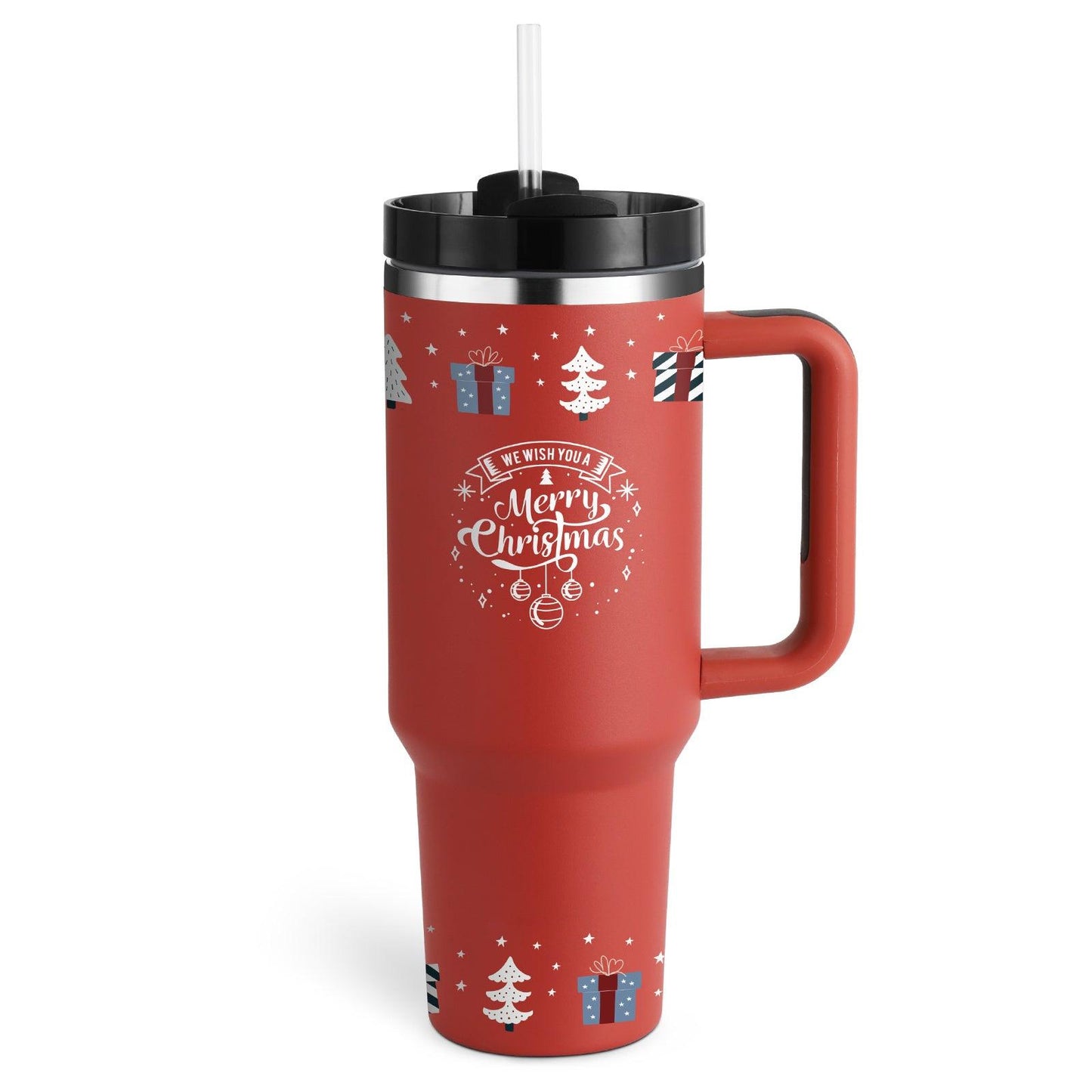 40 Oz Tumbler With Handle Straw Insulated, Stainless Steel Spill Proof Vacuum Coffee Cup Tumbler With Lid Tapered Mug Gifts For Valentine Lover Suitable For Car Gym Office Travel - Crafted Home
