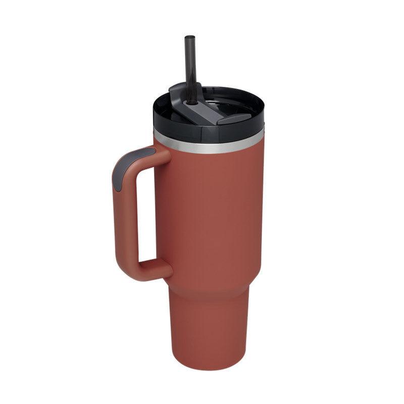 40 Oz Tumbler With Handle Straw Insulated, Stainless Steel Spill Proof Vacuum Coffee Cup Tumbler With Lid Tapered Mug Gifts For Valentine Lover Suitable For Car Gym Office Travel - Crafted Home