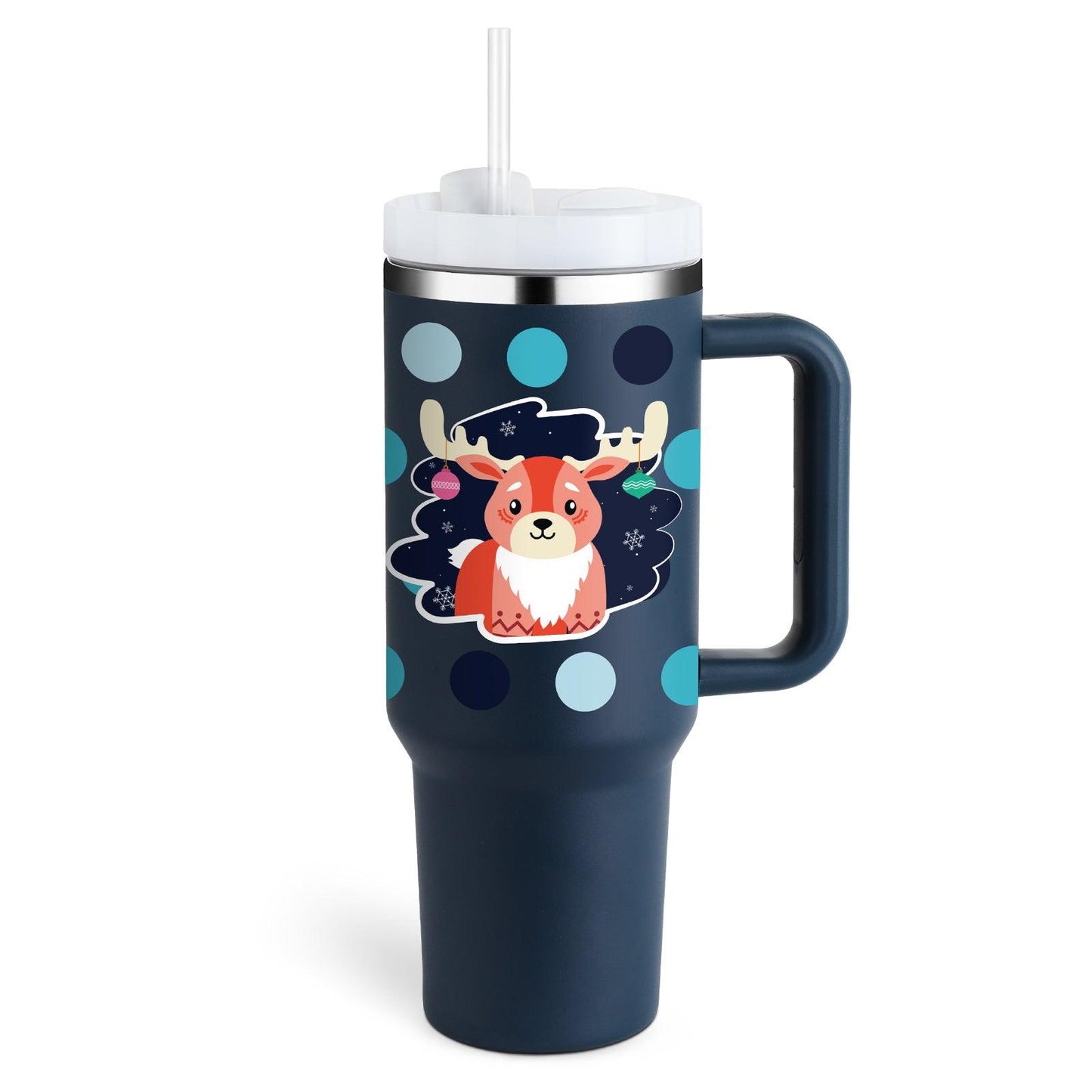 40 Oz Tumbler With Handle Straw Insulated, Stainless Steel Spill Proof Vacuum Coffee Cup Tumbler With Lid Tapered Mug Gifts For Valentine Lover Suitable For Car Gym Office Travel - Crafted Home