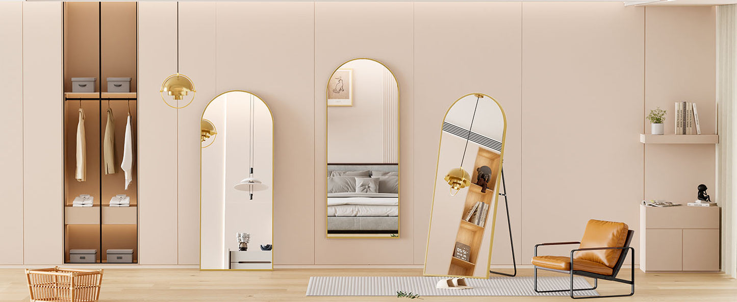 64"X21" Full Length Mirror with LED Lights Full Body Standing Floor Mirror - Crafted Home