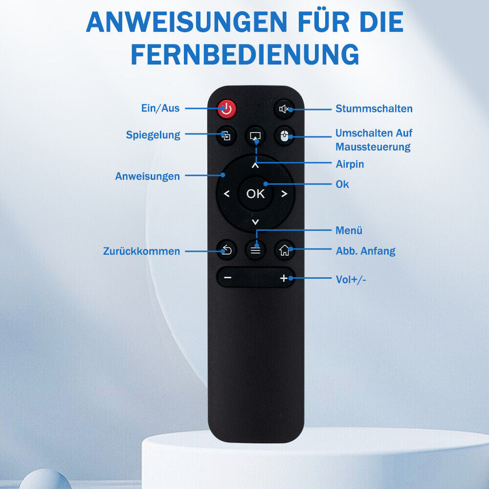 Smart Mini Beamer 270° LED Projector – 4K UHD, WiFi, Android, Bluetooth, 5G