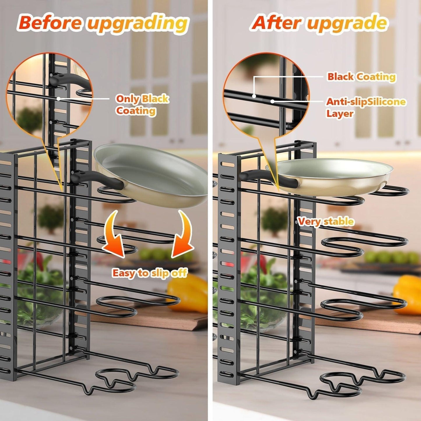 8 Tier Pot Racks Adjustable Kitchen Organization And Storage