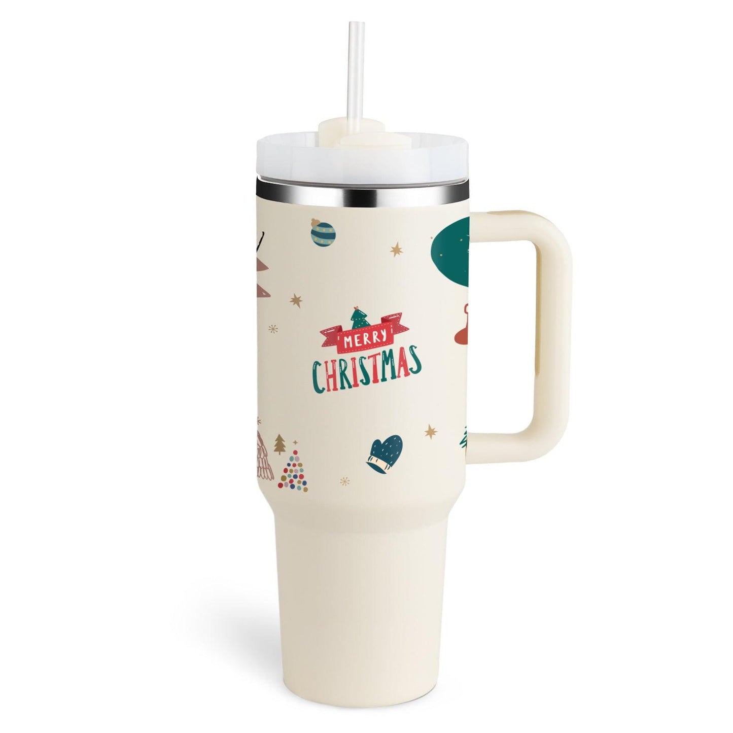 40 Oz Tumbler With Handle Straw Insulated, Stainless Steel Spill Proof Vacuum Coffee Cup Tumbler With Lid Tapered Mug Gifts For Valentine Lover Suitable For Car Gym Office Travel - Crafted Home