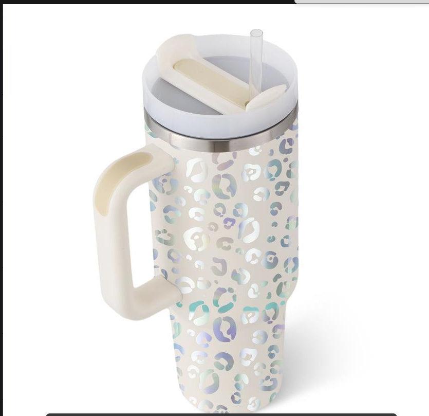 40 Oz Tumbler With Handle Straw Insulated, Stainless Steel Spill Proof Vacuum Coffee Cup Tumbler With Lid Tapered Mug Gifts For Valentine Lover Suitable For Car Gym Office Travel - Crafted Home