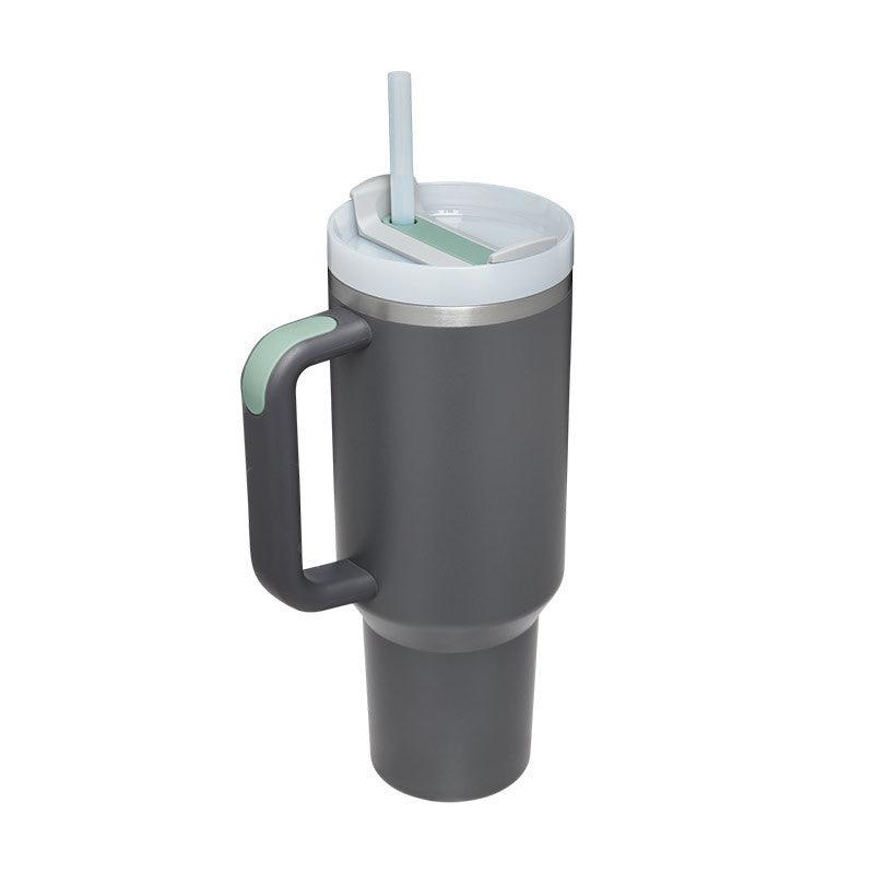 40 Oz Tumbler With Handle Straw Insulated, Stainless Steel Spill Proof Vacuum Coffee Cup Tumbler With Lid Tapered Mug Gifts For Valentine Lover Suitable For Car Gym Office Travel - Crafted Home