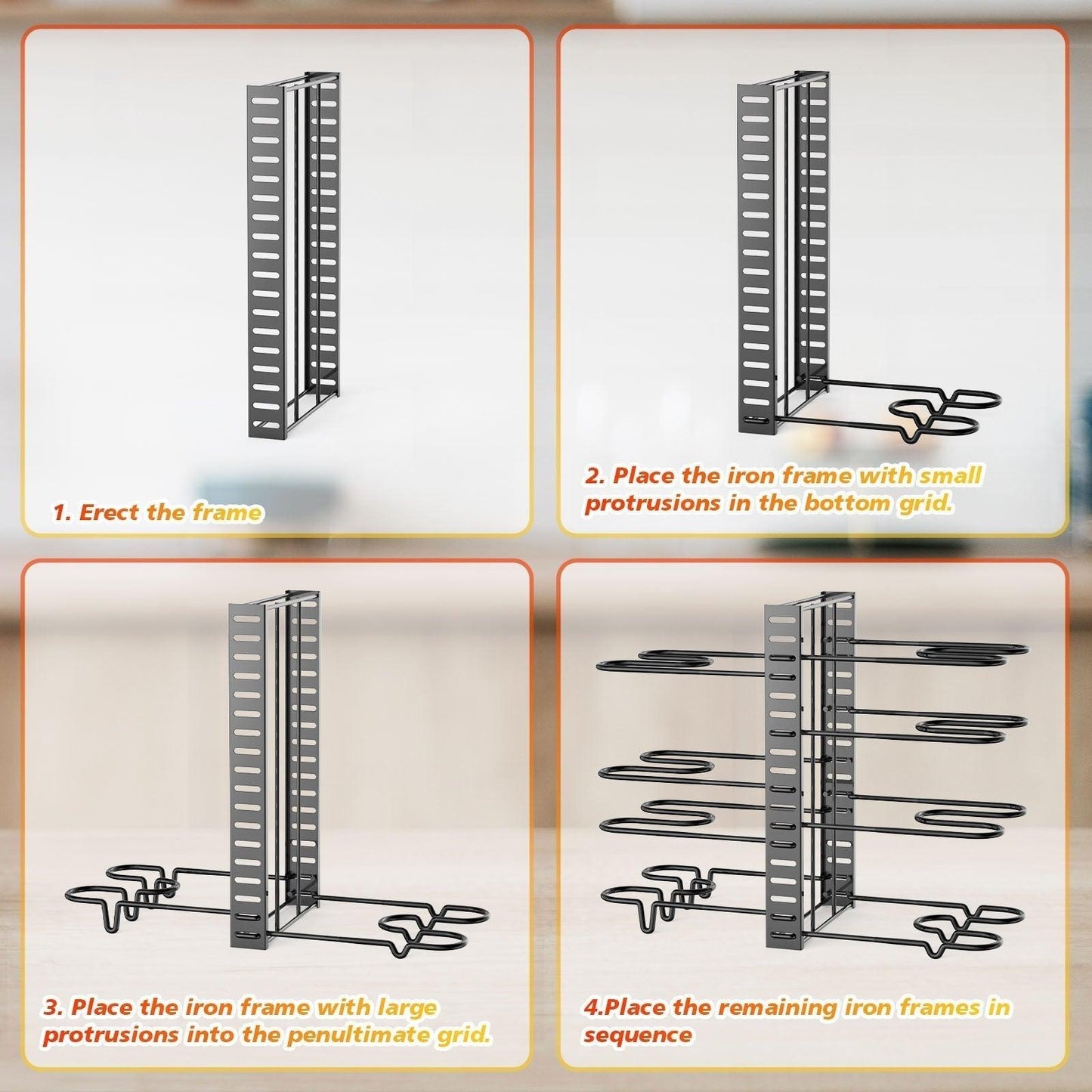 8 Tier Pot Racks Adjustable Kitchen Organization And Storage