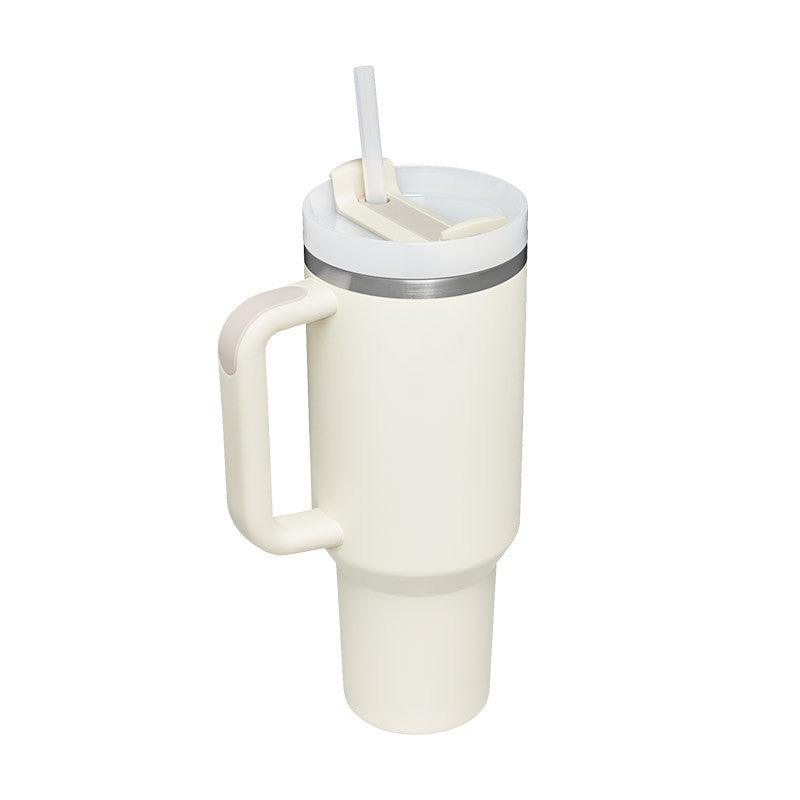 40 Oz Tumbler With Handle Straw Insulated, Stainless Steel Spill Proof Vacuum Coffee Cup Tumbler With Lid Tapered Mug Gifts For Valentine Lover Suitable For Car Gym Office Travel - Crafted Home