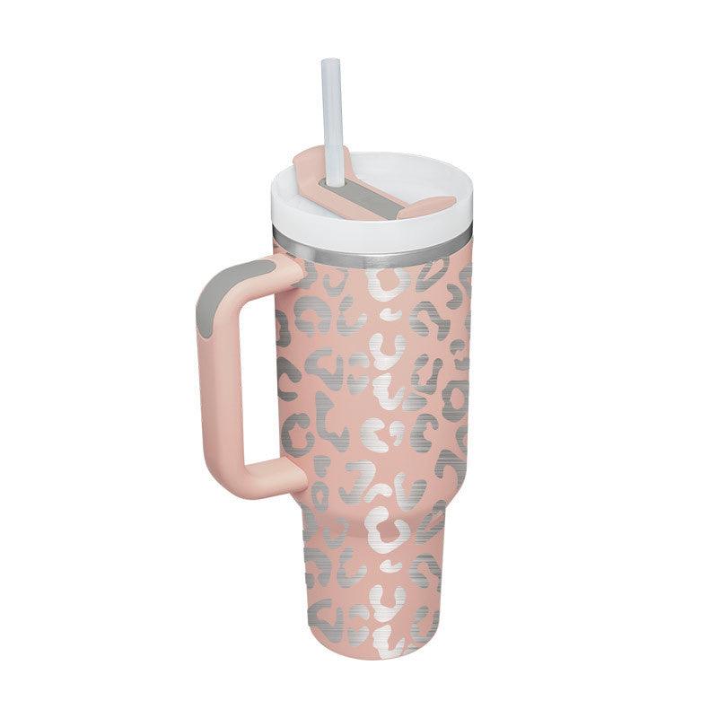 40 Oz Tumbler With Handle Straw Insulated, Stainless Steel Spill Proof Vacuum Coffee Cup Tumbler With Lid Tapered Mug Gifts For Valentine Lover Suitable For Car Gym Office Travel - Crafted Home