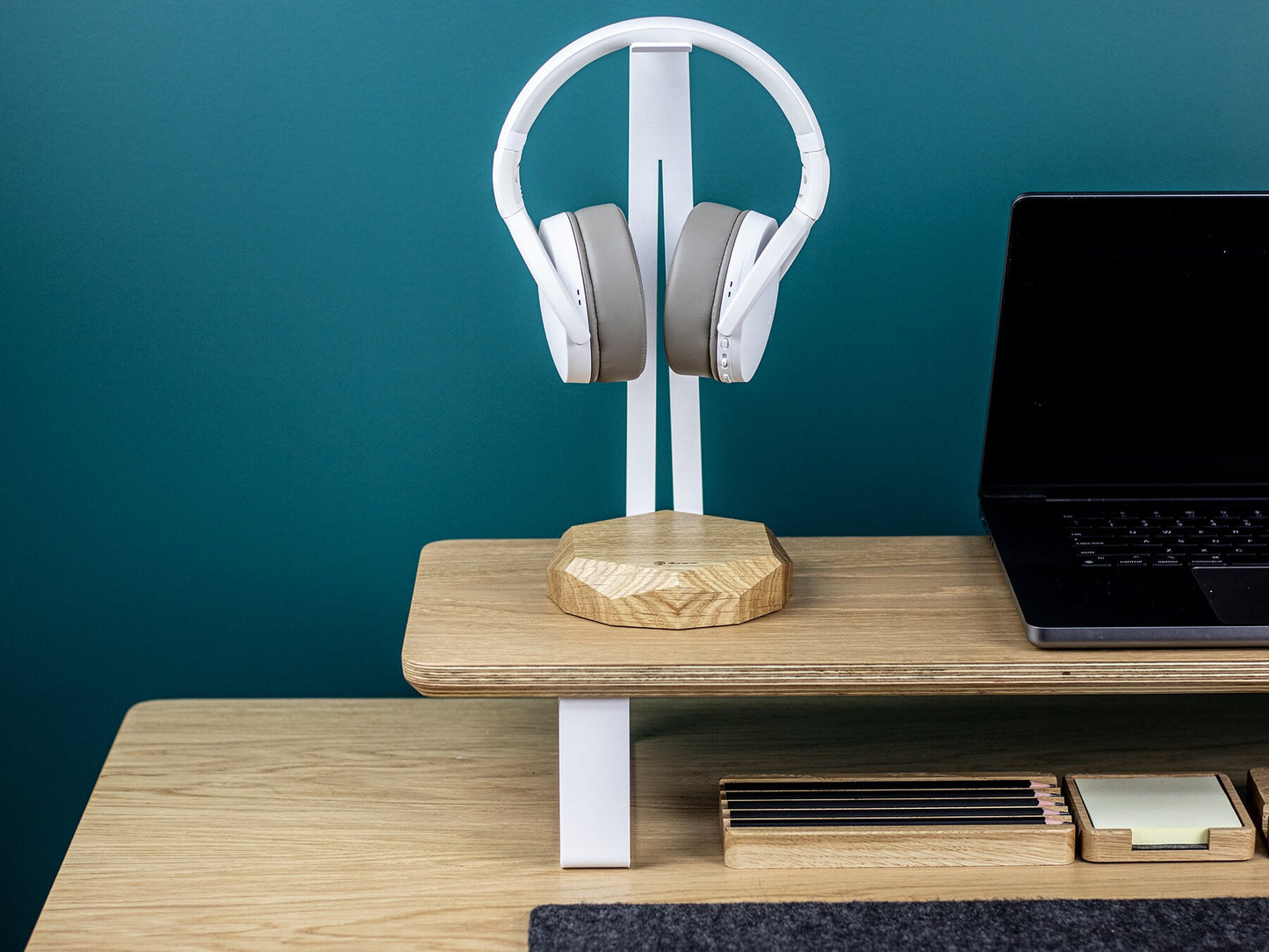Dual Wooden Monitor Desk Riser