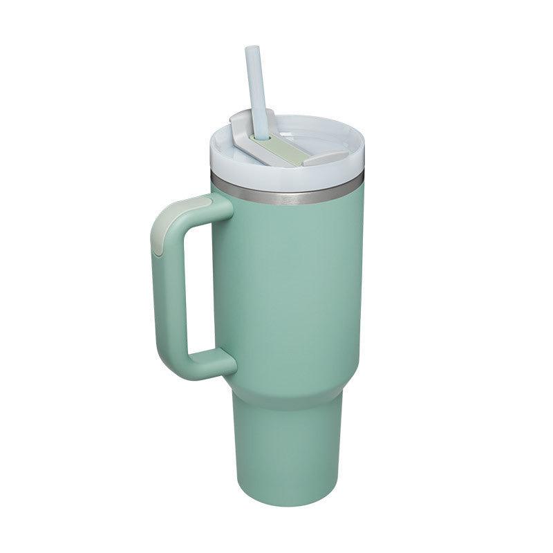 40 Oz Tumbler With Handle Straw Insulated, Stainless Steel Spill Proof Vacuum Coffee Cup Tumbler With Lid Tapered Mug Gifts For Valentine Lover Suitable For Car Gym Office Travel - Crafted Home