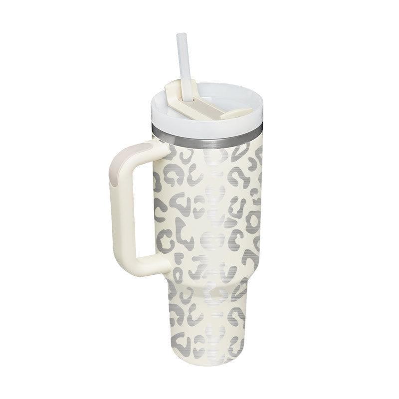 40 Oz Tumbler With Handle Straw Insulated, Stainless Steel Spill Proof Vacuum Coffee Cup Tumbler With Lid Tapered Mug Gifts For Valentine Lover Suitable For Car Gym Office Travel - Crafted Home