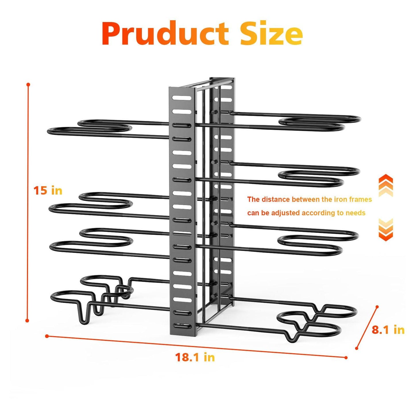 8 Tier Pot Racks Adjustable Kitchen Organization And Storage
