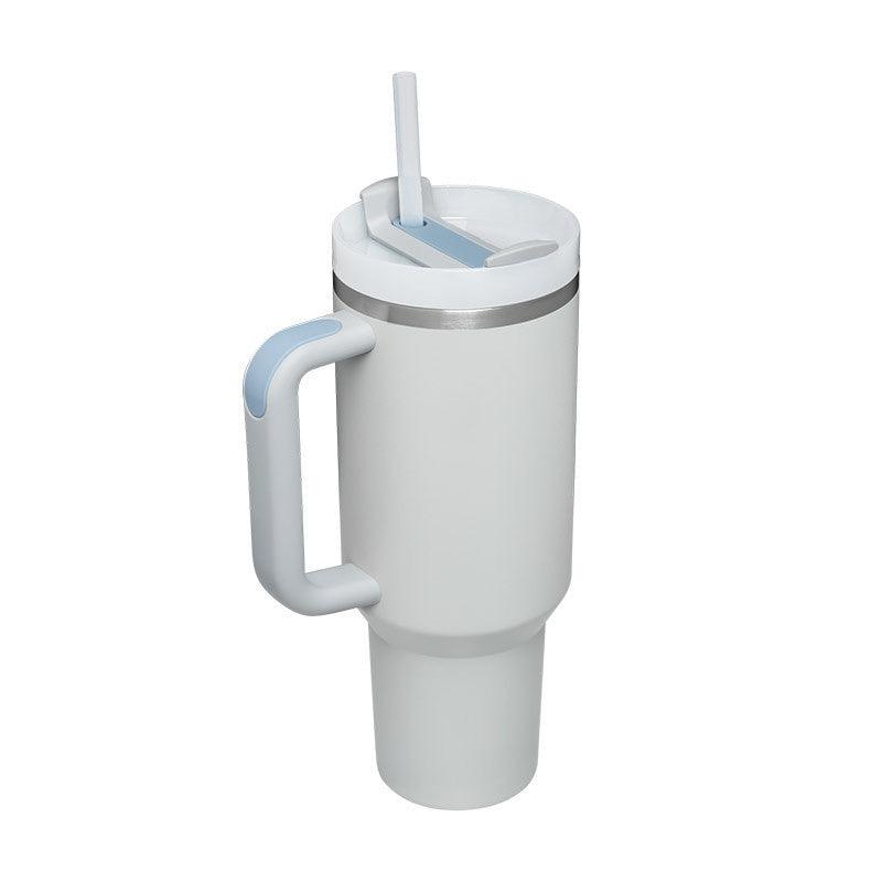 40 Oz Tumbler With Handle Straw Insulated, Stainless Steel Spill Proof Vacuum Coffee Cup Tumbler With Lid Tapered Mug Gifts For Valentine Lover Suitable For Car Gym Office Travel - Crafted Home