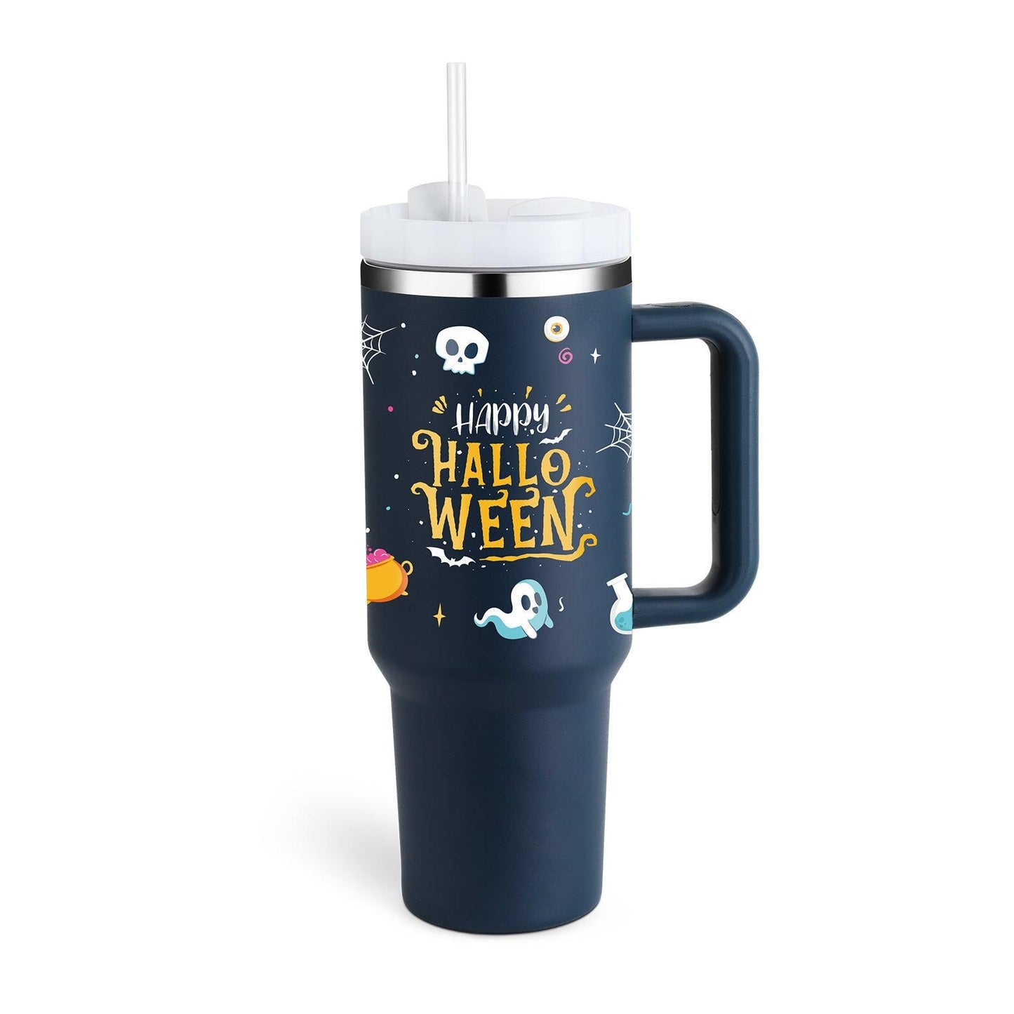 40 Oz Tumbler With Handle Straw Insulated, Stainless Steel Spill Proof Vacuum Coffee Cup Tumbler With Lid Tapered Mug Gifts For Valentine Lover Suitable For Car Gym Office Travel - Crafted Home