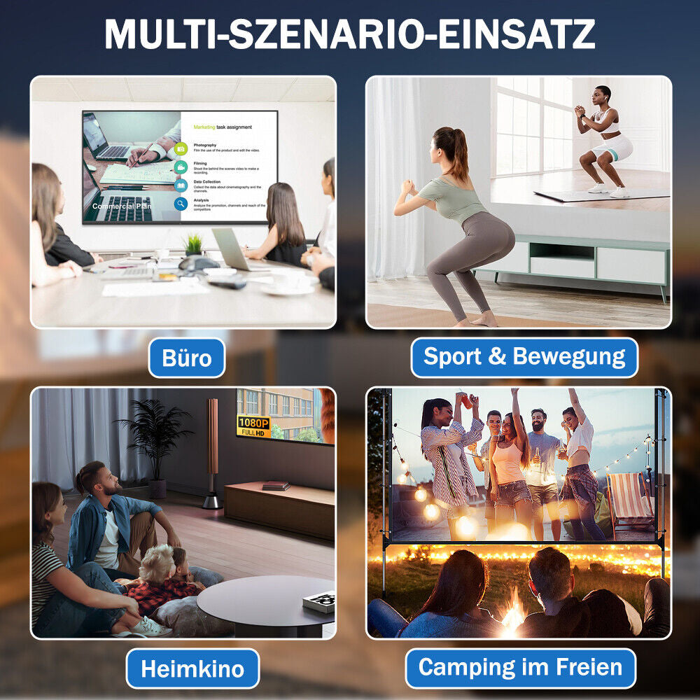 Smart Mini Beamer 270° LED Projector – 4K UHD, WiFi, Android, Bluetooth, 5G