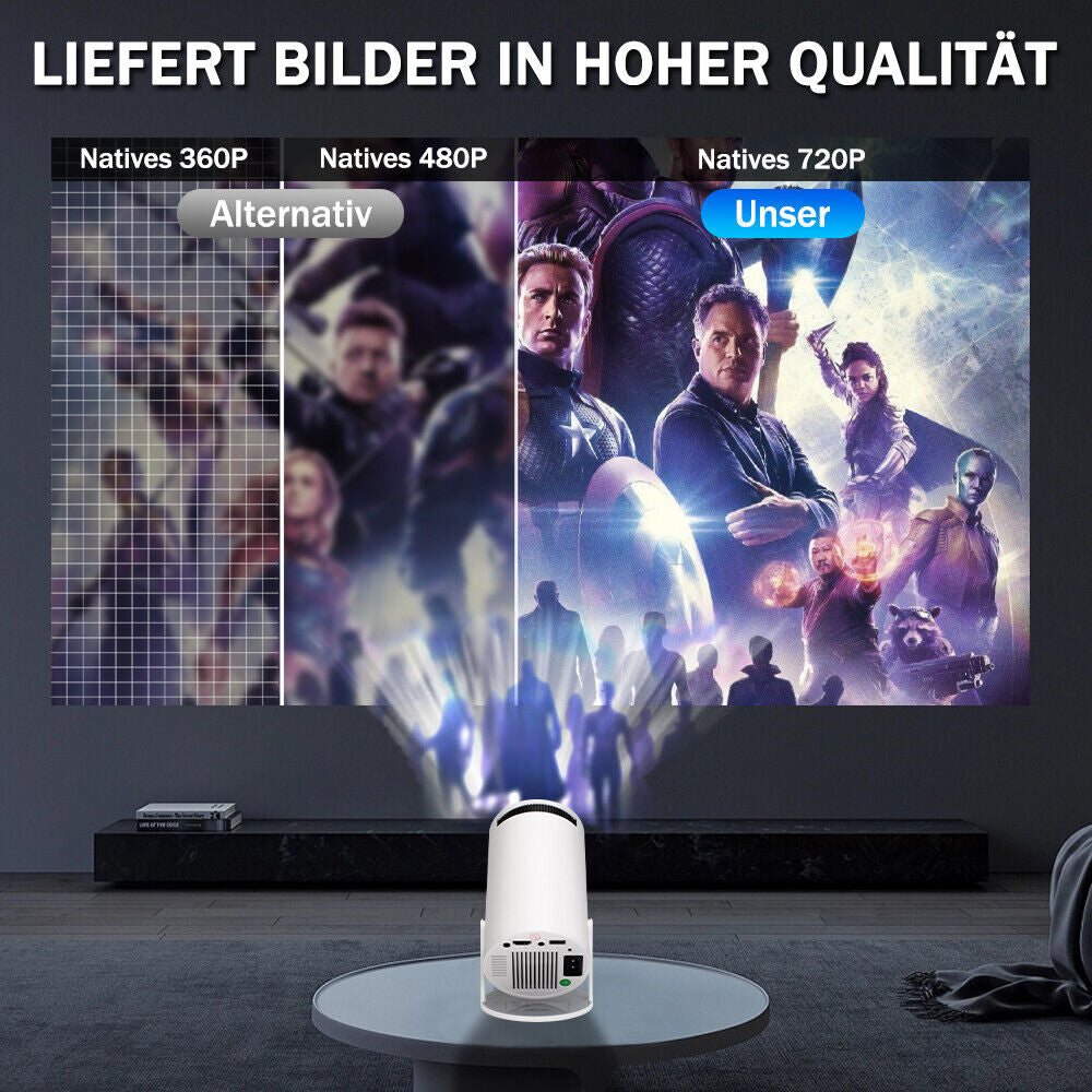 Smart Mini Beamer 270° LED Projector – 4K UHD, WiFi, Android, Bluetooth, 5G