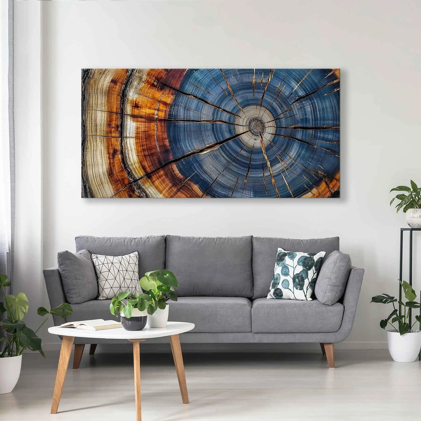 Colorful Tree Rings Elegant Natural Canvas Wall Art