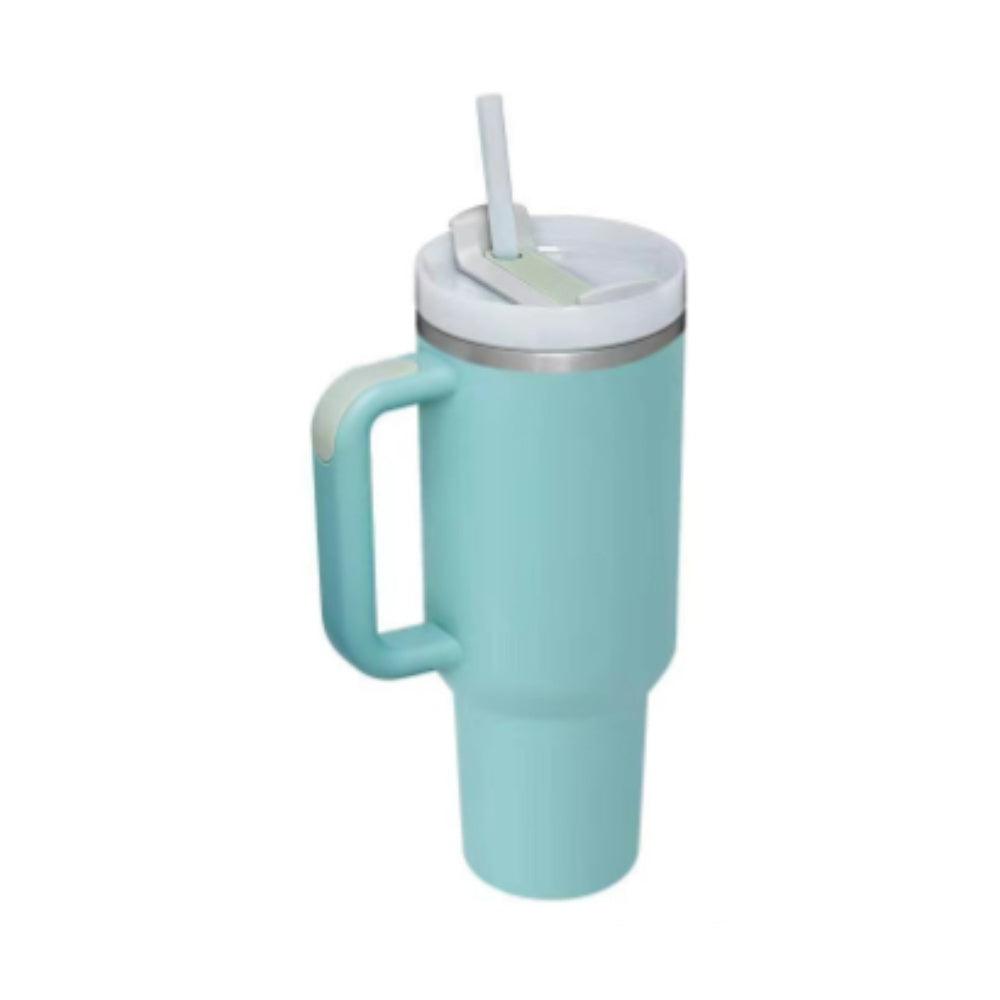 40 Oz Tumbler With Handle Straw Insulated, Stainless Steel Spill Proof Vacuum Coffee Cup Tumbler With Lid Tapered Mug Gifts For Valentine Lover Suitable For Car Gym Office Travel - Crafted Home