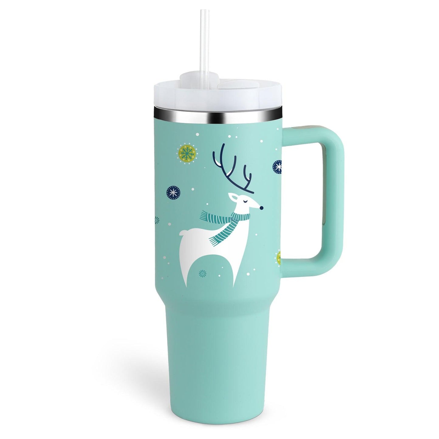 40 Oz Tumbler With Handle Straw Insulated, Stainless Steel Spill Proof Vacuum Coffee Cup Tumbler With Lid Tapered Mug Gifts For Valentine Lover Suitable For Car Gym Office Travel - Crafted Home