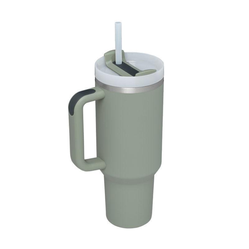 40 Oz Tumbler With Handle Straw Insulated, Stainless Steel Spill Proof Vacuum Coffee Cup Tumbler With Lid Tapered Mug Gifts For Valentine Lover Suitable For Car Gym Office Travel - Crafted Home
