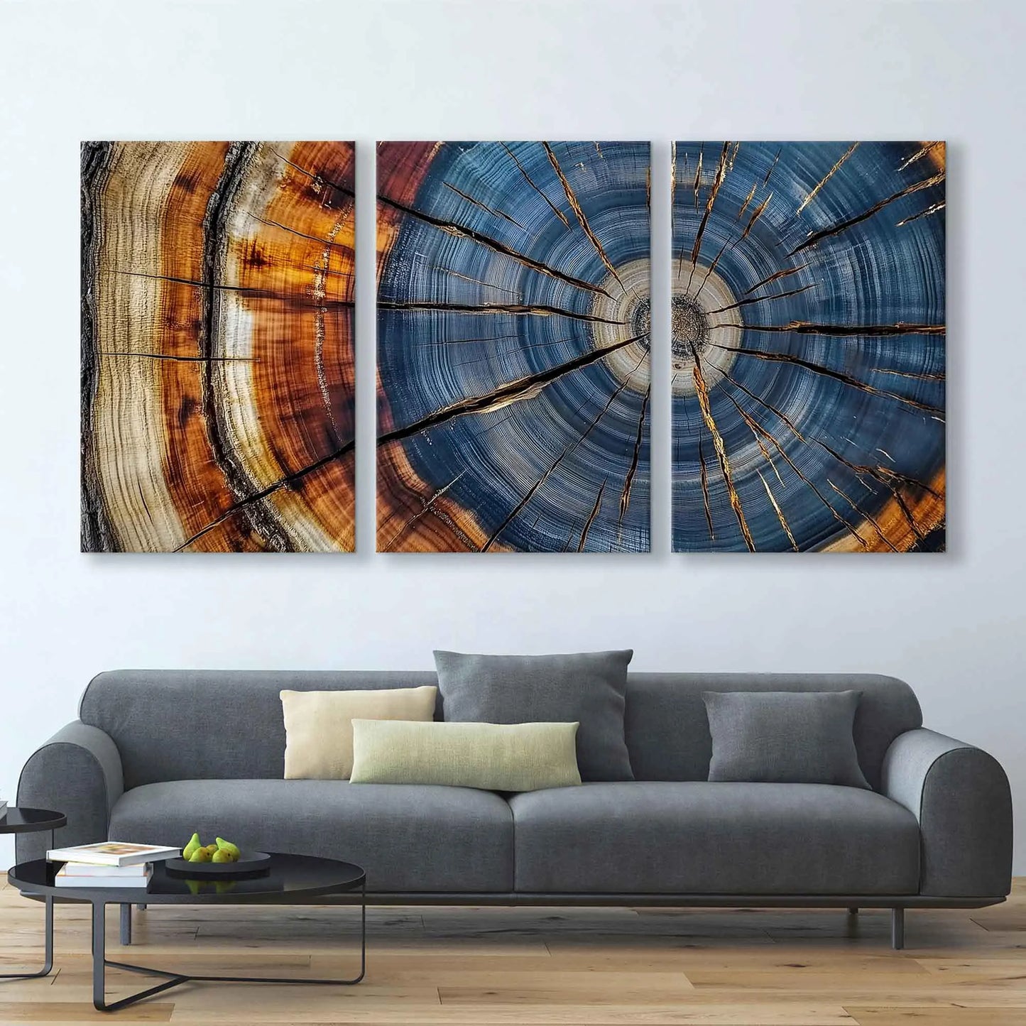 Colorful Tree Rings Elegant Natural Canvas Wall Art