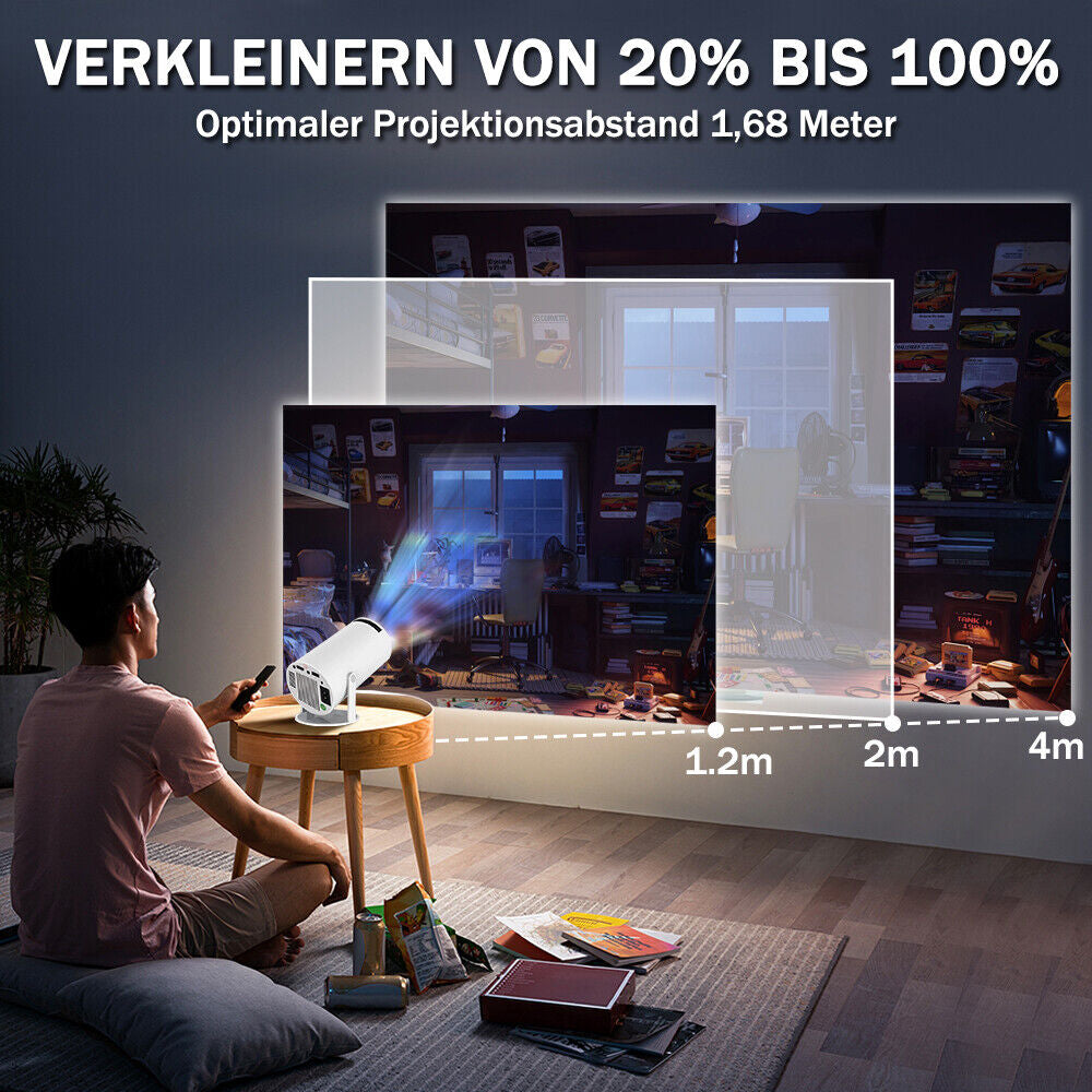 Smart Mini Beamer 270° LED Projector – 4K UHD, WiFi, Android, Bluetooth, 5G