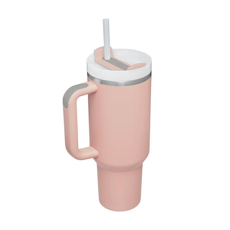 40 Oz Tumbler With Handle Straw Insulated, Stainless Steel Spill Proof Vacuum Coffee Cup Tumbler With Lid Tapered Mug Gifts For Valentine Lover Suitable For Car Gym Office Travel - Crafted Home