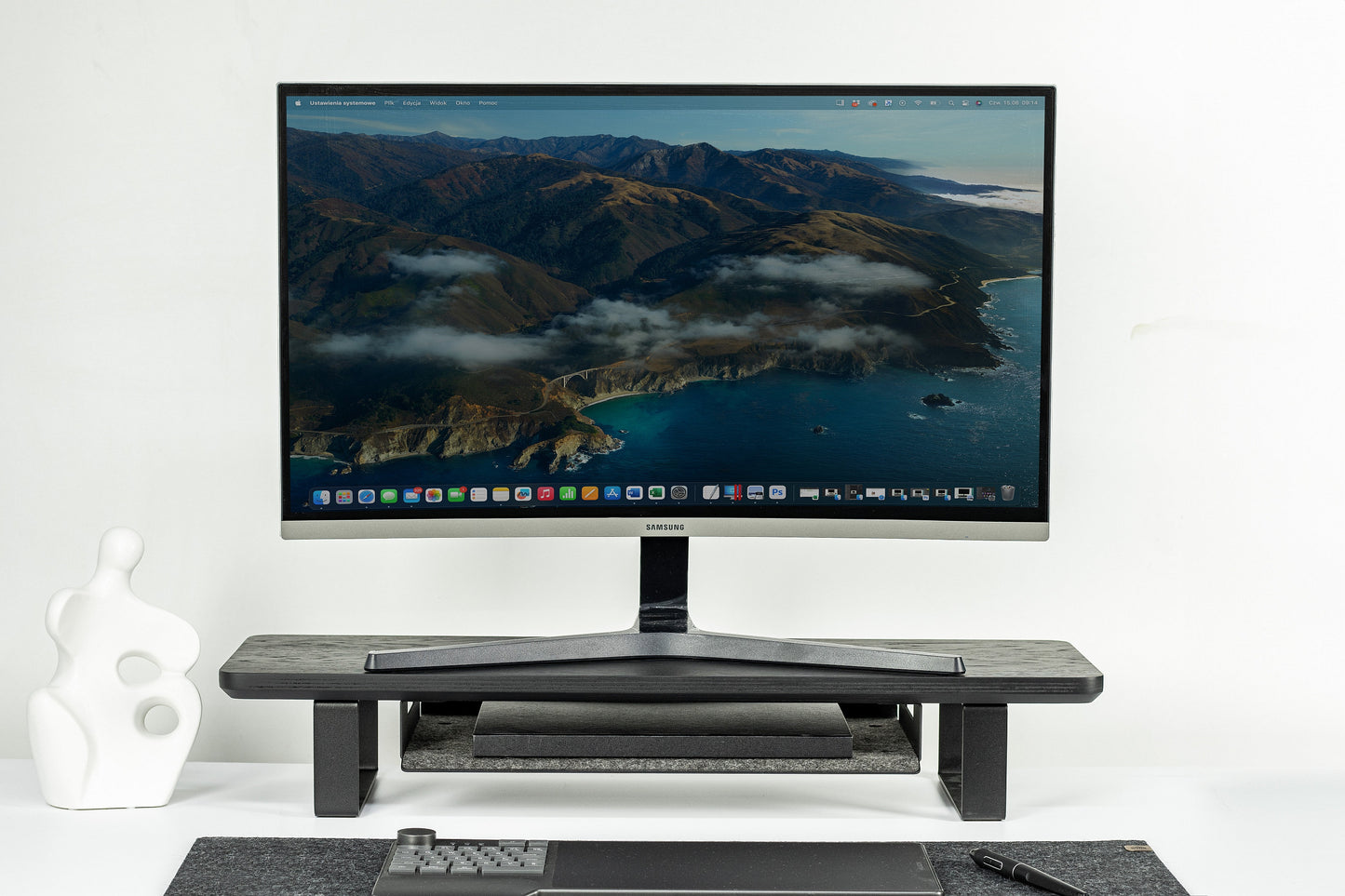 Dual Wooden Monitor Desk Riser