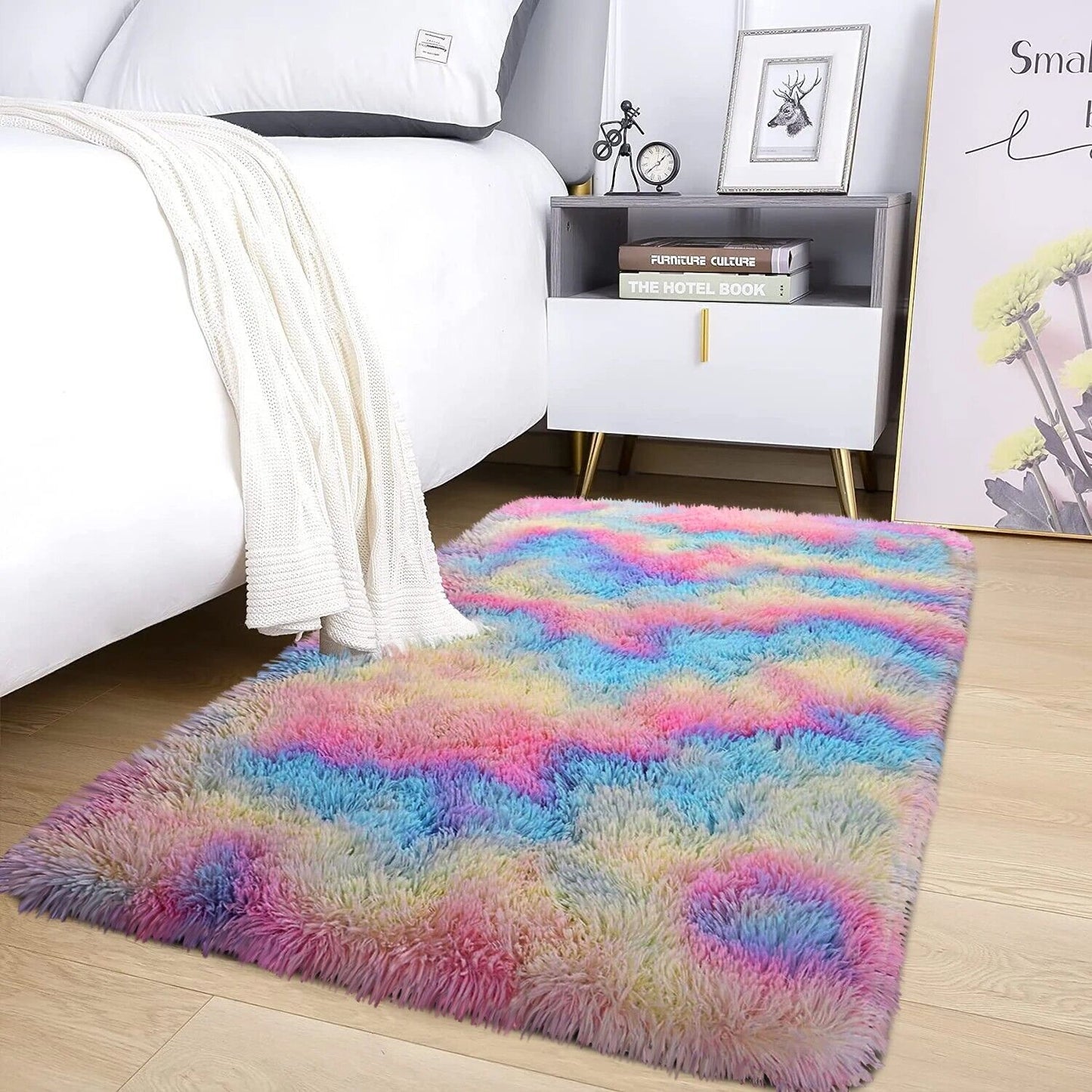 Large Shaggy Area Rug anti Slip Floor Mat Fluffy Carpets for Bedroom Living Room