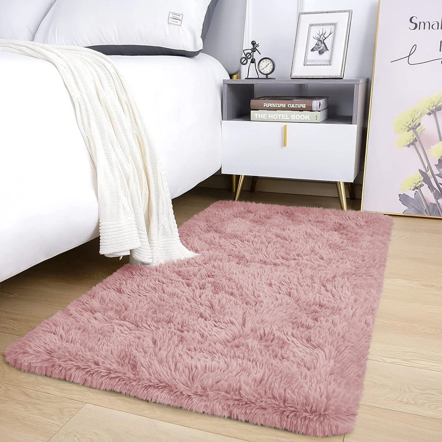 Large Shaggy Area Rug anti Slip Floor Mat Fluffy Carpets for Bedroom Living Room