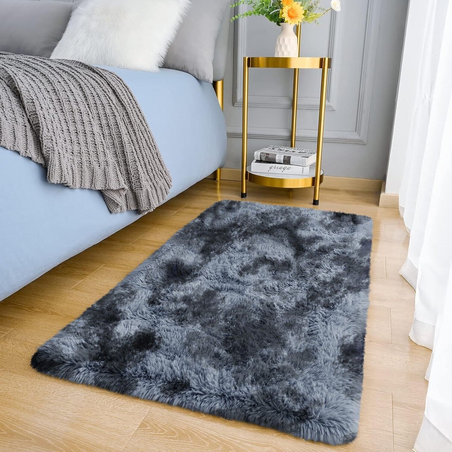 Large Shaggy Area Rug anti Slip Floor Mat Fluffy Carpets for Bedroom Living Room