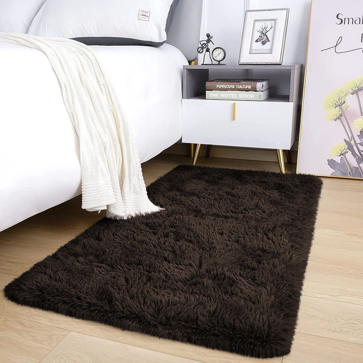 Large Shaggy Area Rug anti Slip Floor Mat Fluffy Carpets for Bedroom Living Room