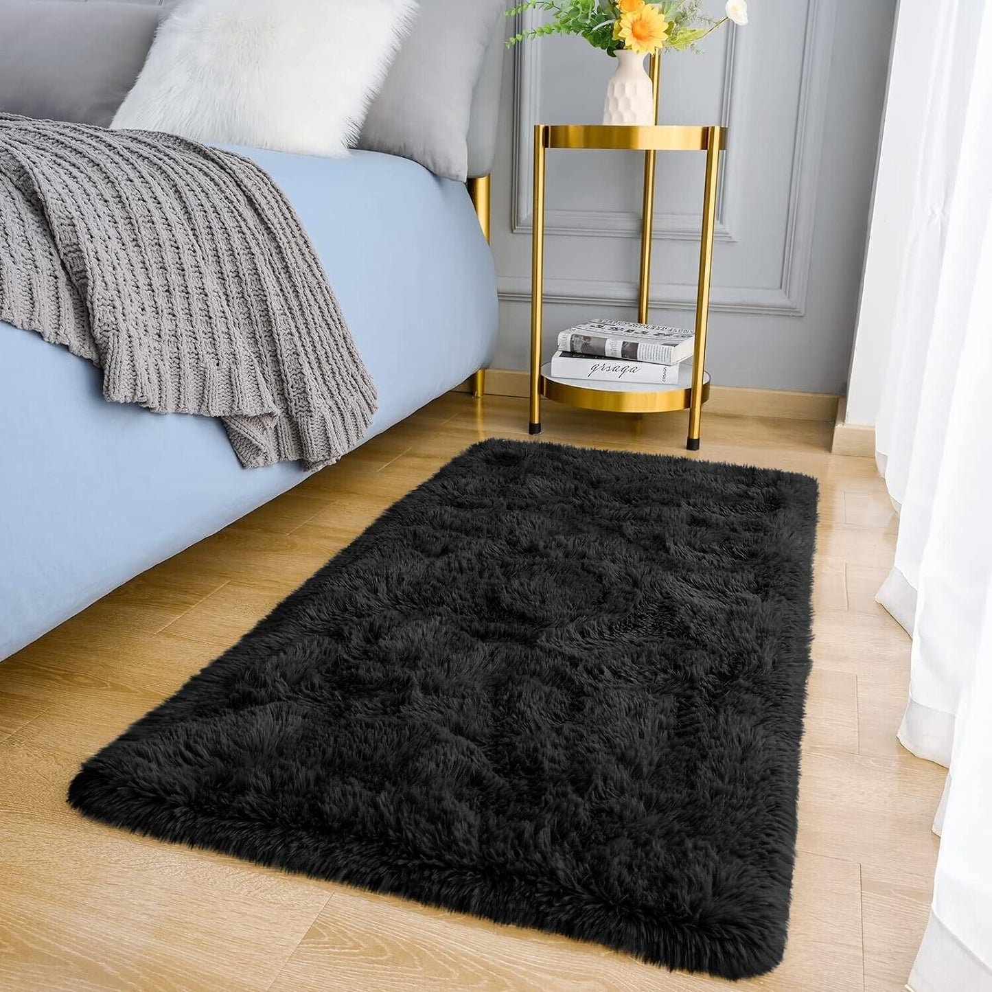 Large Shaggy Area Rug anti Slip Floor Mat Fluffy Carpets for Bedroom Living Room