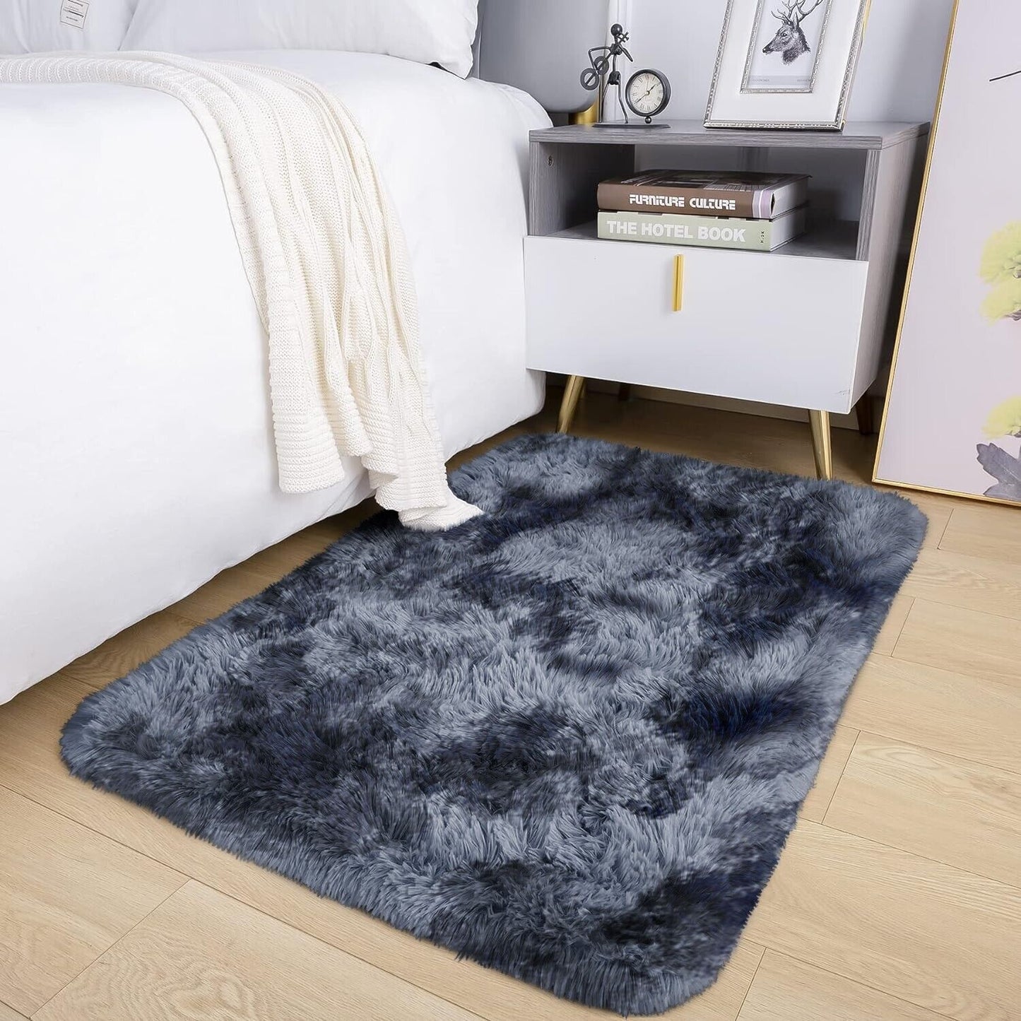 Large Shaggy Area Rug anti Slip Floor Mat Fluffy Carpets for Bedroom Living Room