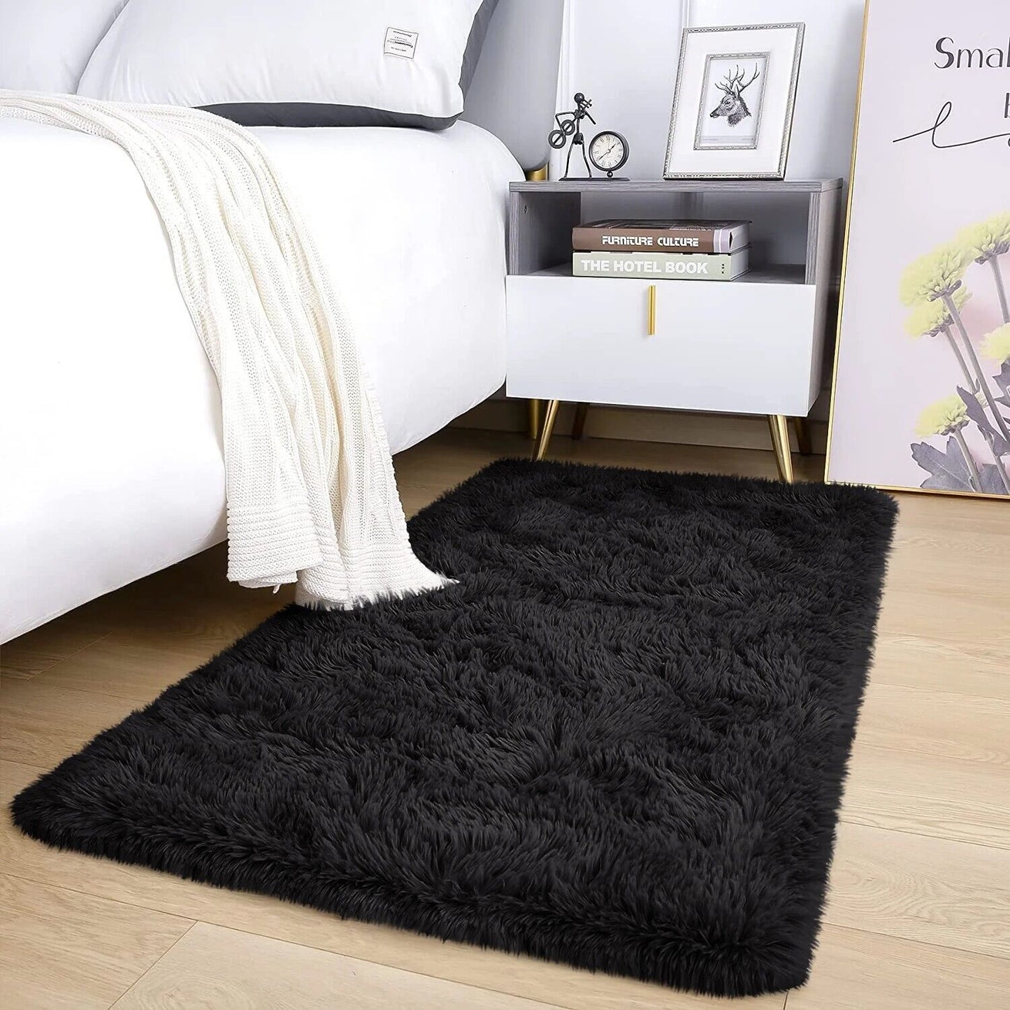 Large Shaggy Area Rug anti Slip Floor Mat Fluffy Carpets for Bedroom Living Room