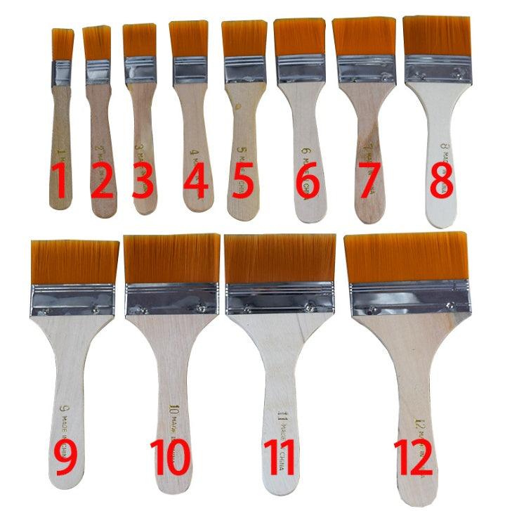 Nylon board brush home improvement paint brush wooden handle tool brush oil painting brush - Crafted Home