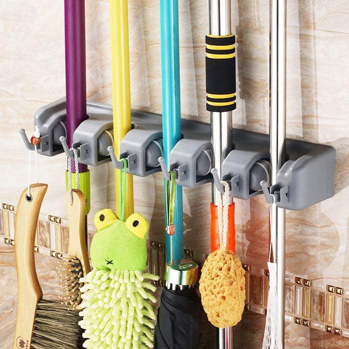 Plastic Mop Hook Wall Hanging Multifunctional Card Holder Hanger