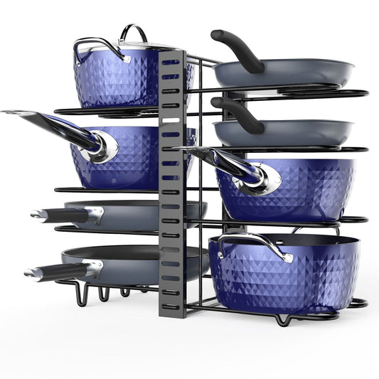 8 Tier Pot Racks Adjustable Kitchen Organization And Storage