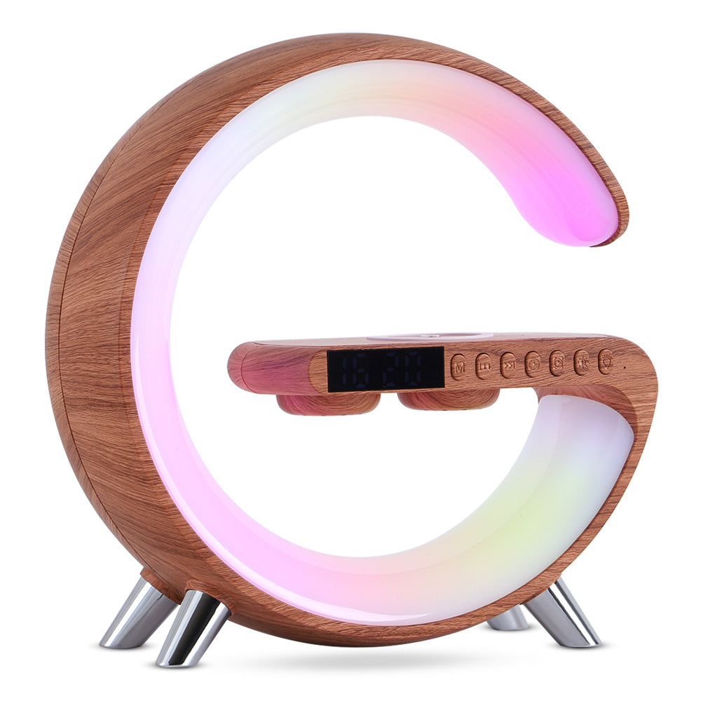 New Intelligent G Shaped LED Lamp Bluetooth Speake Wireless Charger Atmosphere Lamp App Control For Bedroom Home Decor - Crafted Home