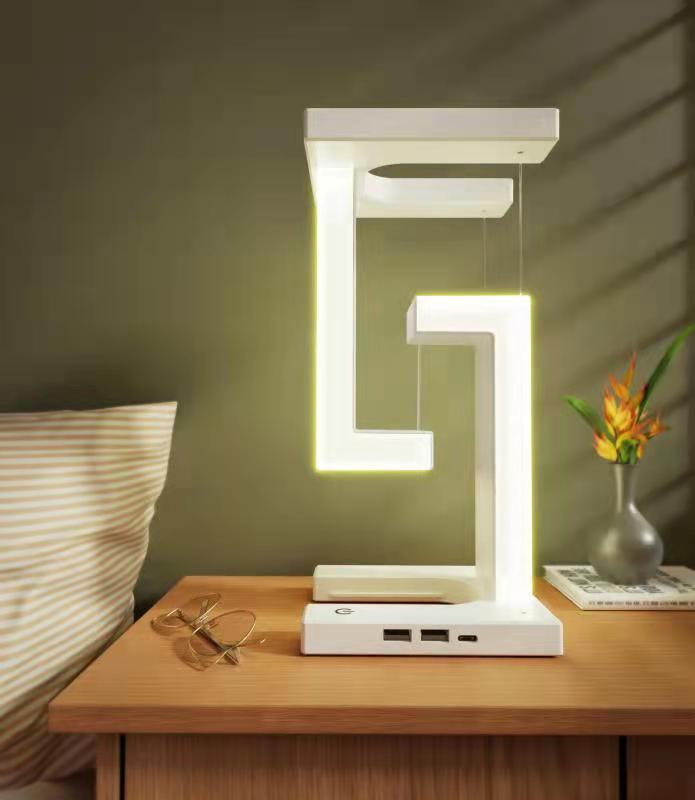 Creative Smartphone Wireless Charging Suspension Table Lamp Balance Lamp Floating For Home Bedroom - Crafted Home