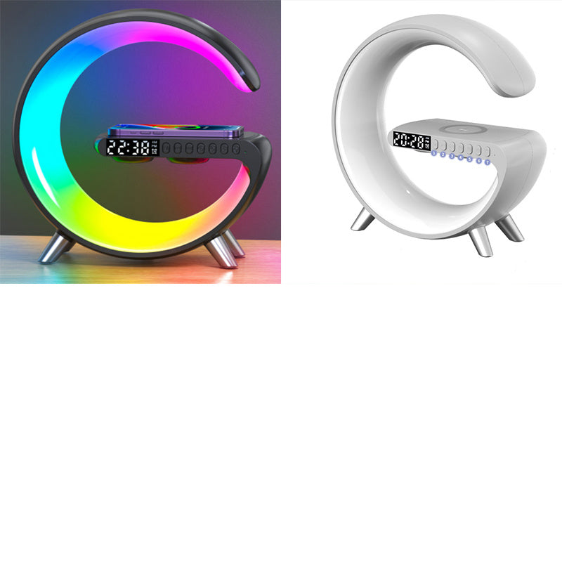 New Intelligent G Shaped LED Lamp Bluetooth Speake Wireless Charger Atmosphere Lamp App Control For Bedroom Home Decor - Crafted Home