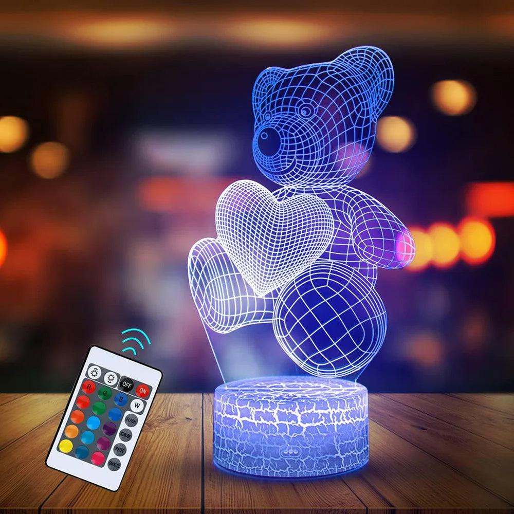 3D Visual effect teddy bear lamp